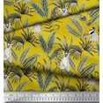 thumbnail image 3 of Soimoi Modal Satin Fabric Leaves & Lemur Animal Print Fabric by Yard 42 Inch Wide, 3 of 3