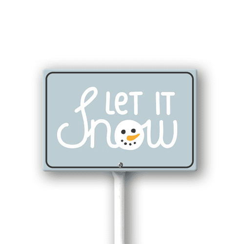 Eveokoki 8x12Inch Let It Snow Garden Stakes, Aluminum Garden Winter Sign Christmas Ornaments Yard Stakes Lawn Patio Decor Wall, Front Door, Porch Decorations