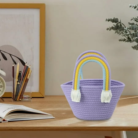 

WQJNWEQ Christmas Clearance Handbag Picnic Basket Cotton Rope Woven Bag