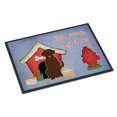 thumbnail image 1 of Caroline's Treasures BB2810MAT - Alfombrilla para interior o exterior de chocolate labrador, colección de casa para perros, 18 x 27, multicolor Caroline's Treasures BB2810MAT, 1 of 1