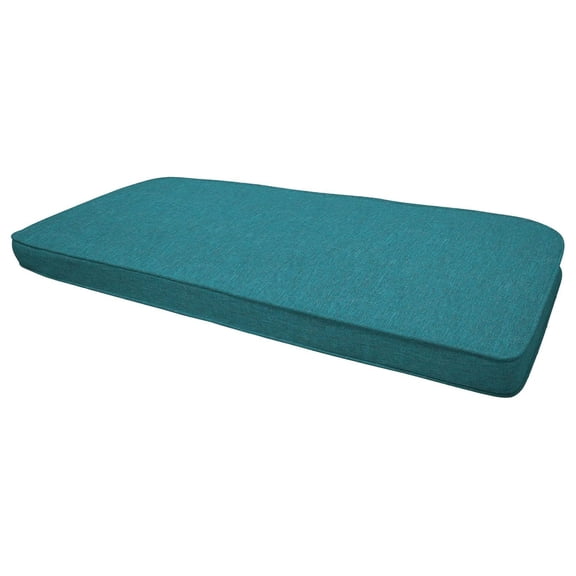 Outdoor Cushion 42" W x 18.5" D x 2.5" T, Textured Solid Teal Loveseat Cushion