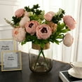 thumbnail image 2 of Fake Peony Flower with 13 Heads Artificial Plant for Wedding Home Accessories Room Decor Color:Spring Milky White, 2 of 6