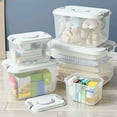 thumbnail image 1 of OUSITAID Storage Box with Detachable Lid  Transparent Handle  Multifunctional Plastic  Portable Clothes Toys Sorting Box  Household Supplies, 1 of 8