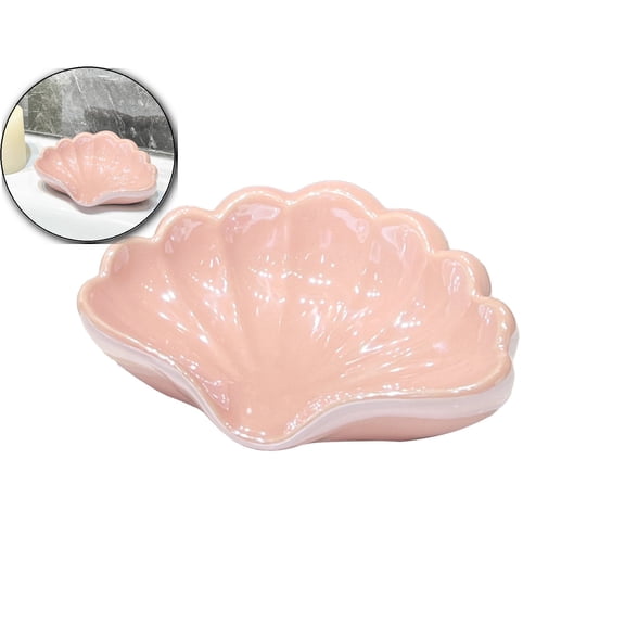 Ceramic Soap Tray with Drainage Spout – Non-Porous Soap Dish for Bathroom & Kitchen Sink, Quick-Drying Soap Holder for Countertop, Shower, and Bathtub