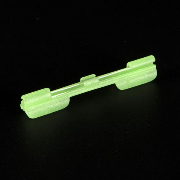 Luzkey 20 Pieces Fluorescent Glow Stick Clip Fishing Rod Clips Green S M