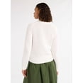 thumbnail image 3 of Free Assembly Women’s Cotton Saddle Shoulder Sweater with Long Sleeves, Sizes XS-3XL, 3 of 5