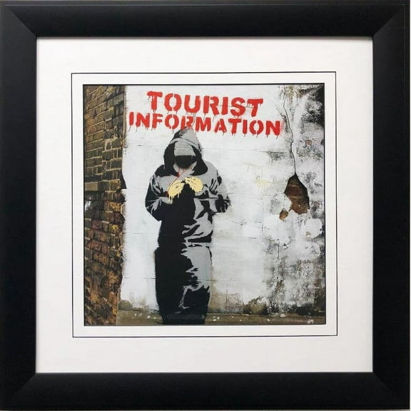 BANKSY "Tourist Information" New FRAMED Art Generic