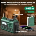 thumbnail image 4 of Hand Crank Emergency Weather Radio 10000mAh, NOAA/AM/FM/SW, Solar & Type-C Rechargeable, SOS Alarm, Flashlight, LED Reading Light, Compass, Waterproof for Outdoor Survival, 4 of 7