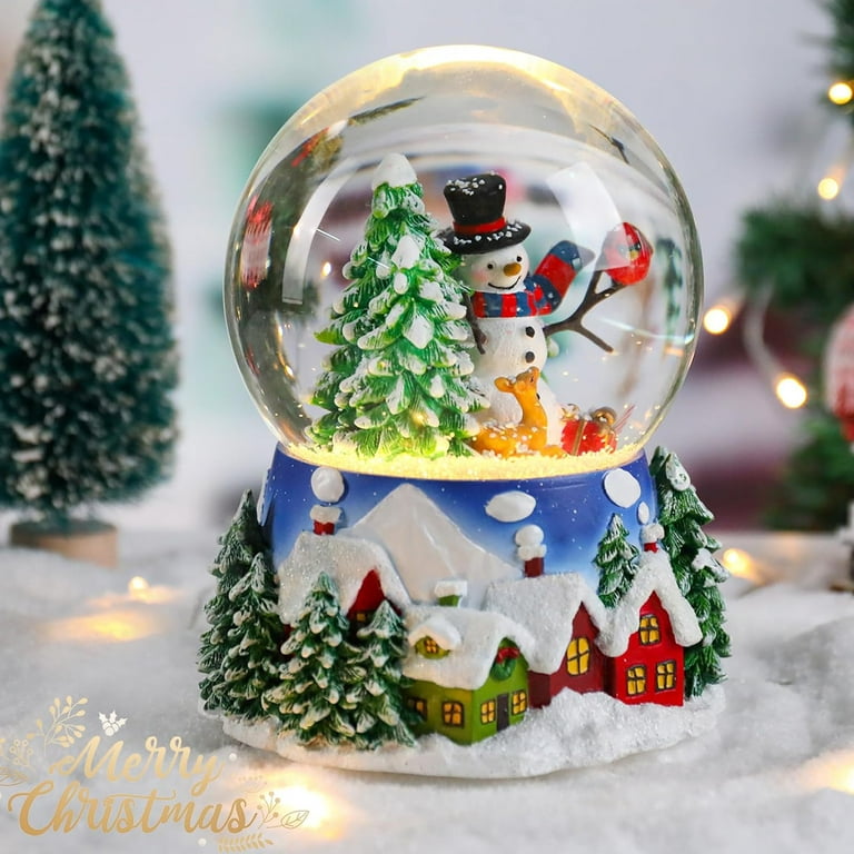 Plus Size Christmas Snow Globe Snowman Tree - Snow Globe with 8 Songs Color  Changing Snowman Tree Reindeer Cardinal Swirling Glitter Water Globe 