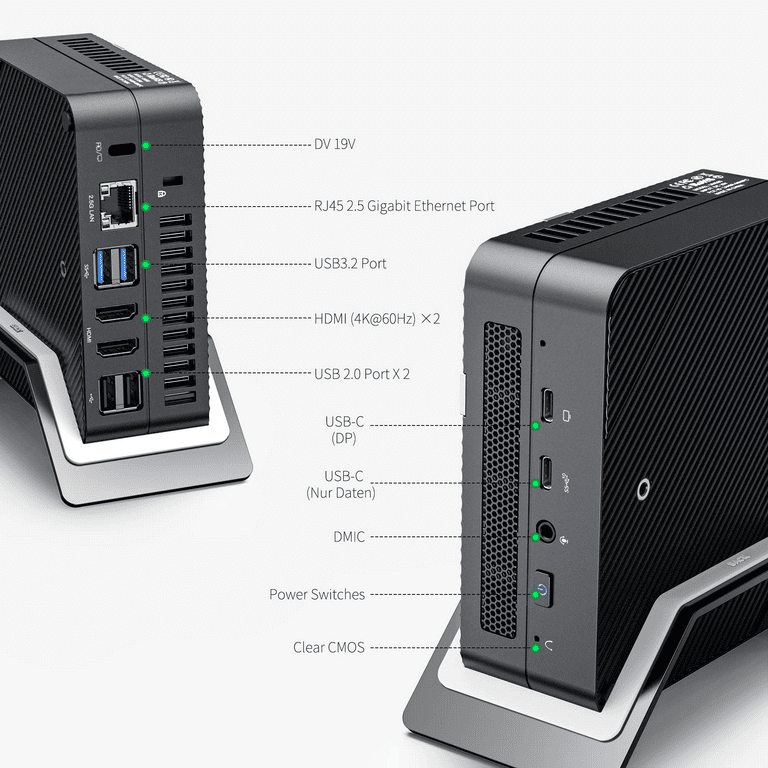 MINISFORUM Venus Series UM580 Mini PC Windows 11 Pro with AMD Ryzen 7 5800H  Processor 32GB RAM 512GB PCIe SSD 4K Dual HDMI Alt-Mode USB-C Mini Desktop  PC with GaN Power Supply