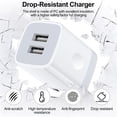 thumbnail image 6 of Foldable Plug Dual USB Port Wall Charger Block 2.4A with 6FT Type C Cable, Fast Phone Charger Station Compatible with iPhone 17/16/15 Pro Max, iPad Pro, Galaxy S26, Android, White, 6 of 7