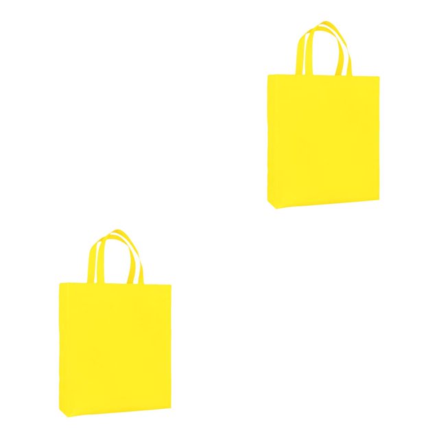 Maytalsory Nouveau Sac à Main Réutilisable en Gros Solide Sac Fourre-Tout de Magasinage Épicerie Éco Sacs Pliables Jaune 2 Ensembles