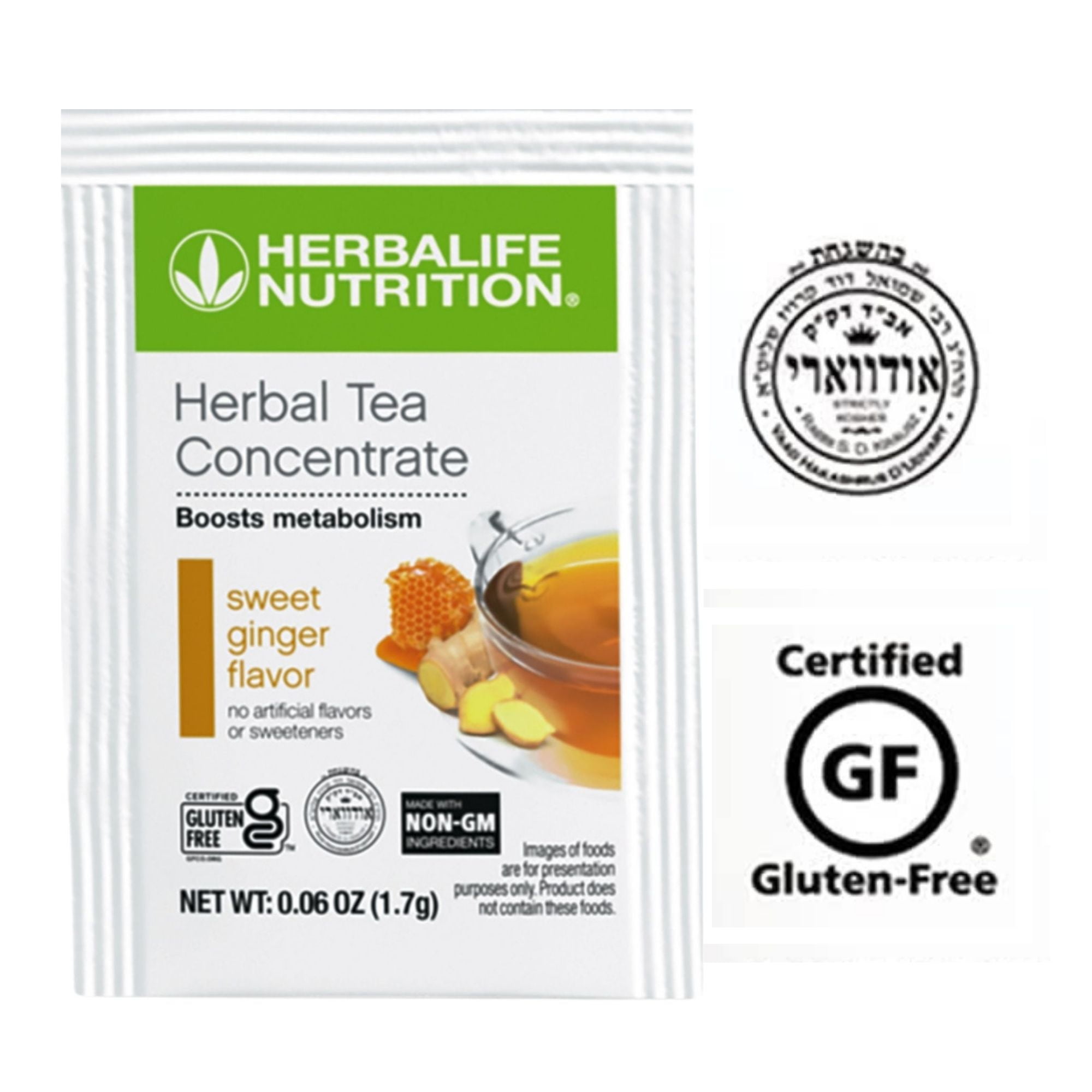 Herba life. Herbal Tea Concentrate All Flavors 25 Packets, Lemon Flavor (5 Packets), Sweet Ginger (5 Packets), Raspberry (5 Packets), Chai (5 Packets), Peach (5 Packets)