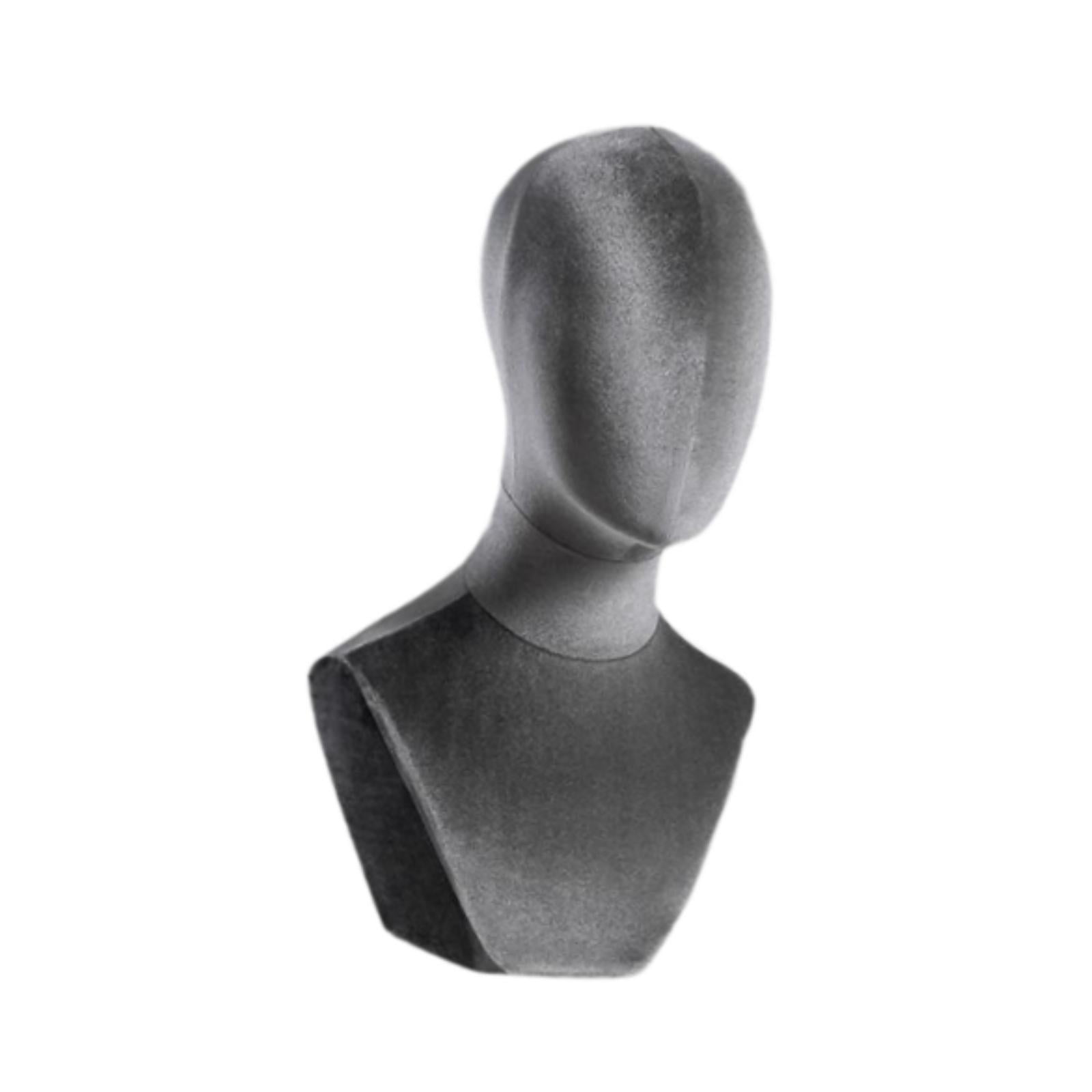 Serenable Bust Mannequin Head Versatile Holder for Headdress Commercial Use Hats Grey