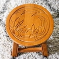 thumbnail image 2 of Wood Carved Mini Step Stool | Ideal for Adding Whimsy and Holding Drinks | Built from Durable Materials | Small and Easy to Carry, 2 of 3