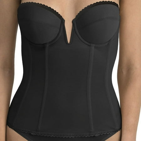 Dominique Women s Vivienne V-Wire Longline Strapless Bridal Bra (30B-48G) #8990 - Black - 42G