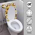 thumbnail image 4 of HELLHERO 2 Pieces Toilet Lid Dust Cover Set Elastic Edge Elastic Fabric, Fits All Toilet Shapes, Indoor Home Daisy, 4 of 8