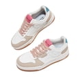 thumbnail image 3 of LUCKY STEP Stylish Comfort Low Top Sneakers Casual Lace Up Walking Shoes,White/Beige/Green,Womens, 3 of 5