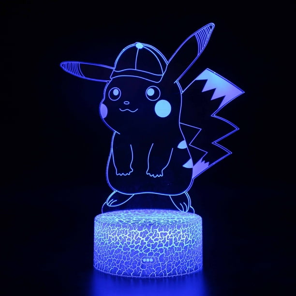 Pokemon Pikachu 3D LED Night Light Kawaii Anime figuras LED modelo ...
