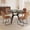 G-BROWN4, variant on 43.3'' to 59'' Extendable Round Modern Kitchen Dining Table Set, Mid-Century Dining Table Set For 4-6 Personal with Carbon Steel Legs