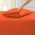 thumbnail image 2 of Split Top California King Adjustable Flex Top California King Size 100% Egyptian Cotton, Solid Orange, 800 Thread Count, 18 inch Deep Pocket, 28" Split Top Sheets Bed 4 Piece Sheet Set, 2 of 6