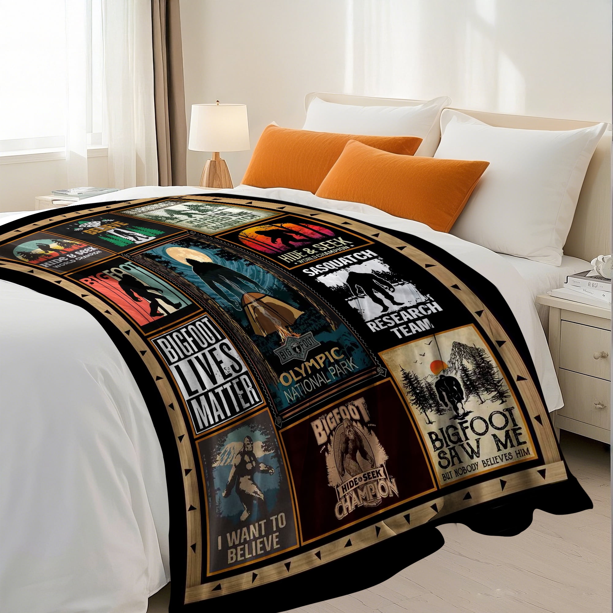 Flannel Fleece Throw Blanket Bed Blanket, Lightweight Cozy Plush Blanket for Sofa Couch, Ape Man 50"X60"