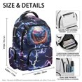thumbnail image 5 of CHAQLIN Lightning Storm Print Breathable Padded Strap Bookbag with Side Pockets Large Capacity Shoulder Bookbag, Multi-Pocket 17 Inch School Bag for Travel Elementary School, 5 of 9