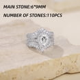 thumbnail image 6 of SFTING Pear Wedding Ring Sets for Women 925 Sterling Silver Promise Engagement Ring Enhancer Bridal Sets Jewelry Gift for Her Size 7, 6 of 8