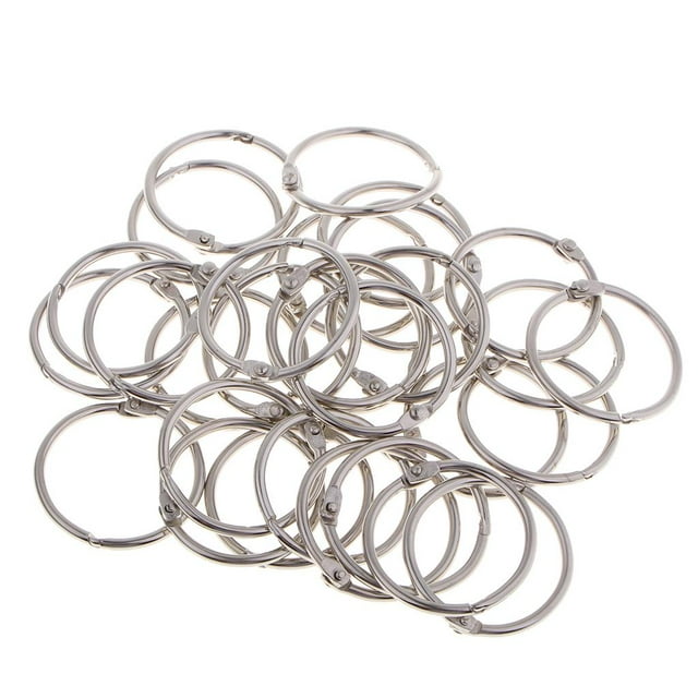 KLKCMS 30Pcs Binder Split s Book Loose Leaf Split Keychain s,32mm