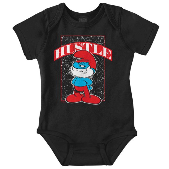 Papa Smurf Cartoon Hustle Attitude Romper Boys or Girls Infant Baby Brisco Brands NB