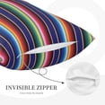 thumbnail image 3 of Naloa Mexican Blanket stripes Pillowcase, Cool Pillowcase, Lightweight, Breathable, Skin Friendly Pillowcase, Hidden Zipper (No pillow core)-20"x30", 3 of 6