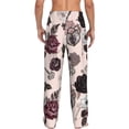 thumbnail image 3 of Daiia Retro Red Black Roses Men's Sleep Pant with Pockets and Drawstring,Pajama Pants-XX-Large, 3 of 9