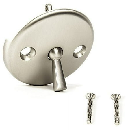 

PF WaterWorks PF0960-BN Bath Tub/Bathtub Drain Trip Lever Face Plate with Matching Screw for Waste and Overflow Brushed Nickel