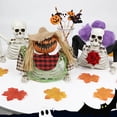 thumbnail image 4 of Halloween Decoration, Clown Skeleton, Torso Skeleton, Groundbreaker Prop, 10X9 Inch Light-Up Half-Body Skeleton with Purple Clown, Fake Red Rose for Spooky Party Display, 4 of 9