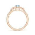 thumbnail image 2 of ANGARA Natural Oval Aquamarine Twisted Vine Ring with Diamond Halo in 14K Rose Gold for Women (Size-7x5mm) | March Birthstone, Birthday, Anniversary, Jewelry Gift for Women | Natural Aquamarine Ring, 2 of 9