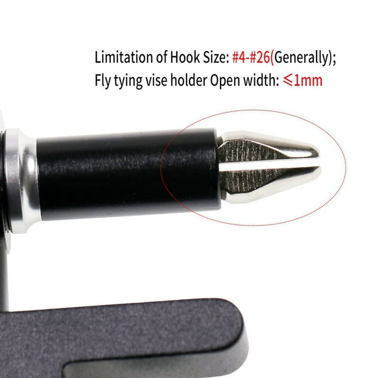360 Rotation Fly Tying C-Clamp Tying Vise Hardened Jaw Rotating Hook Tools Tying Thread Bobbin Holder Kit, Black