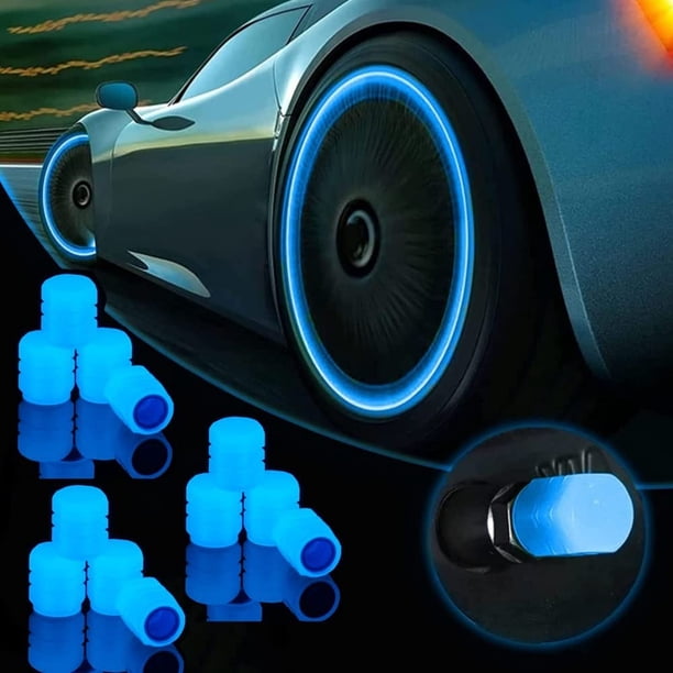 Tapones luminosos para válvulas de neumáticos de coche, 12 unidades fluorescentes que brillan en la oscuridad, resistentes a la corrosión, universales para coches y camiones.