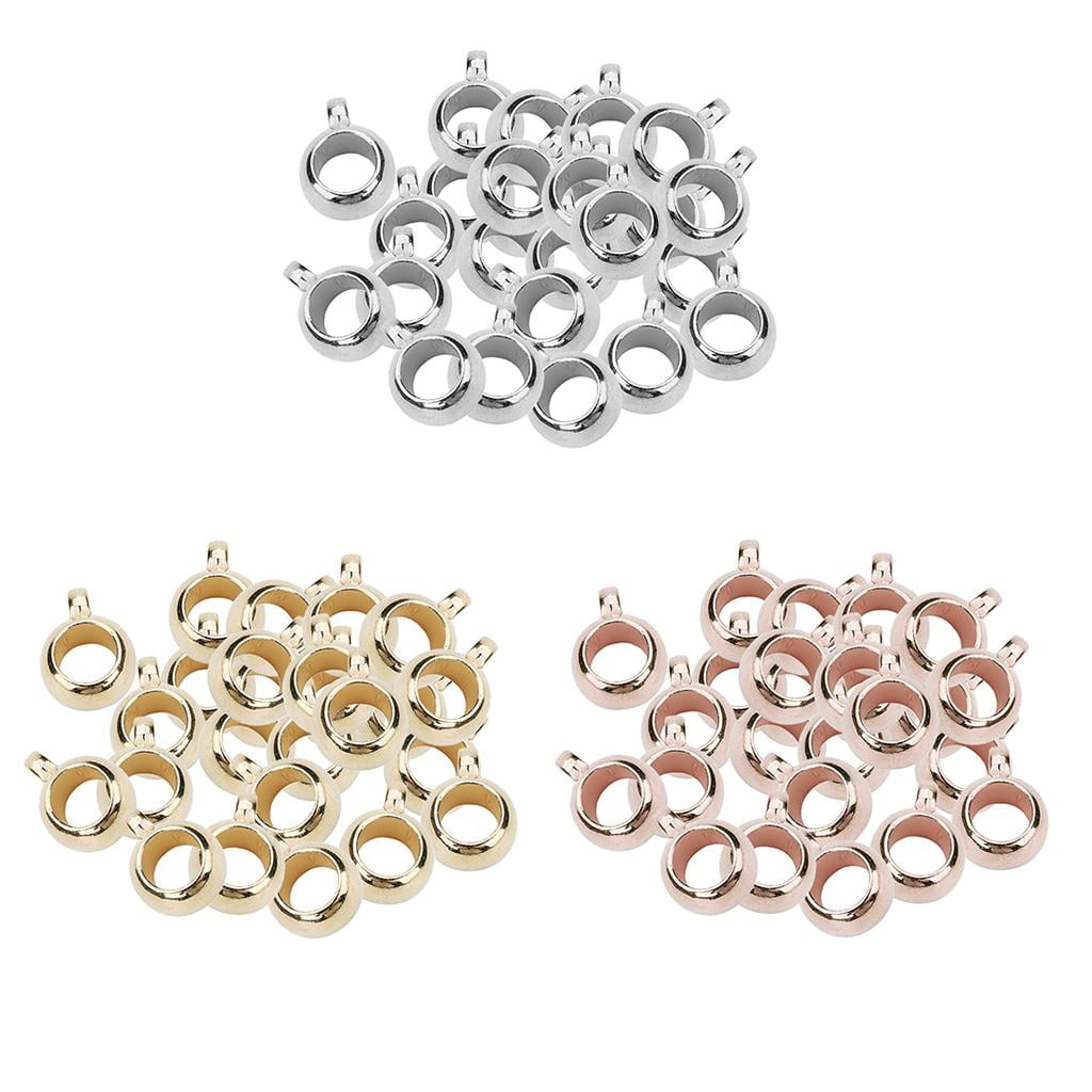 300 Pieces Gold/Rosegold Plated Pendant Bails Beads Clasp Charms Hanger For Jewelry Making Fit European Charm Bracelet Jewelry Making Findings
