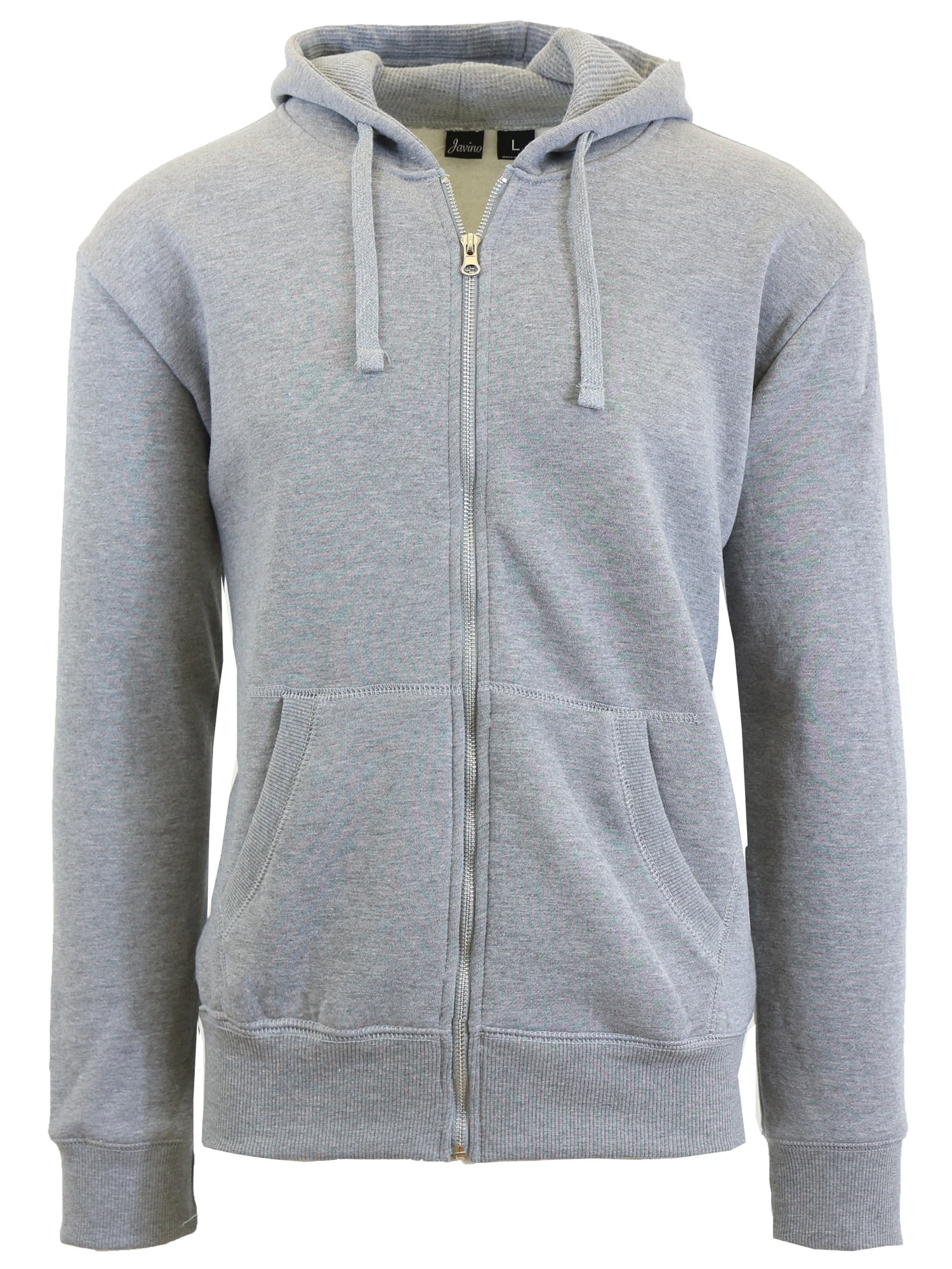 GBH Mens Fleece Hoodie with Thermal Lined Hood Slim Fit Zip-Up Sweater, Men's, Size: Small, Gray