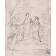 thumbnail image 2 of Narcisse-Virgile Diaz de La Peña 20x24 Black Ornate Framed Double Matted Museum Art Print Titled: Sketch of a Group of Characters in a Forest, 2 of 5