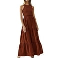 thumbnail image 2 of Gspmoly Robes d'Été pour Femmes 2025, Mode Femme Été Floral Col Rond Patchwork Sans Manches avec Poche Taille Robes Robes de Cocktail pour Femmes Économies d'Été Liquidation, 2 of 9