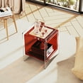 thumbnail image 6 of Acrylic Nightstand Colorful Bedside Table with Open Storage Shelf,Clear Side Table for Living Room (1, Red), 6 of 9