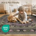 thumbnail image 4 of ODIKA 3'x5' Washable Throw Rug Insect Mystical Gothic Scroll Border Moth Boho Witchy Vintage Refined Structured for Entryway, Kitchen, Mudroom, Stain Resistant, Low Profile, Non-Slip, 4 of 7