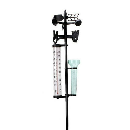

Garden Outdoor Weather Station Meteorological Measurer Vanes Tool Wind Rain Gauge Thermometer