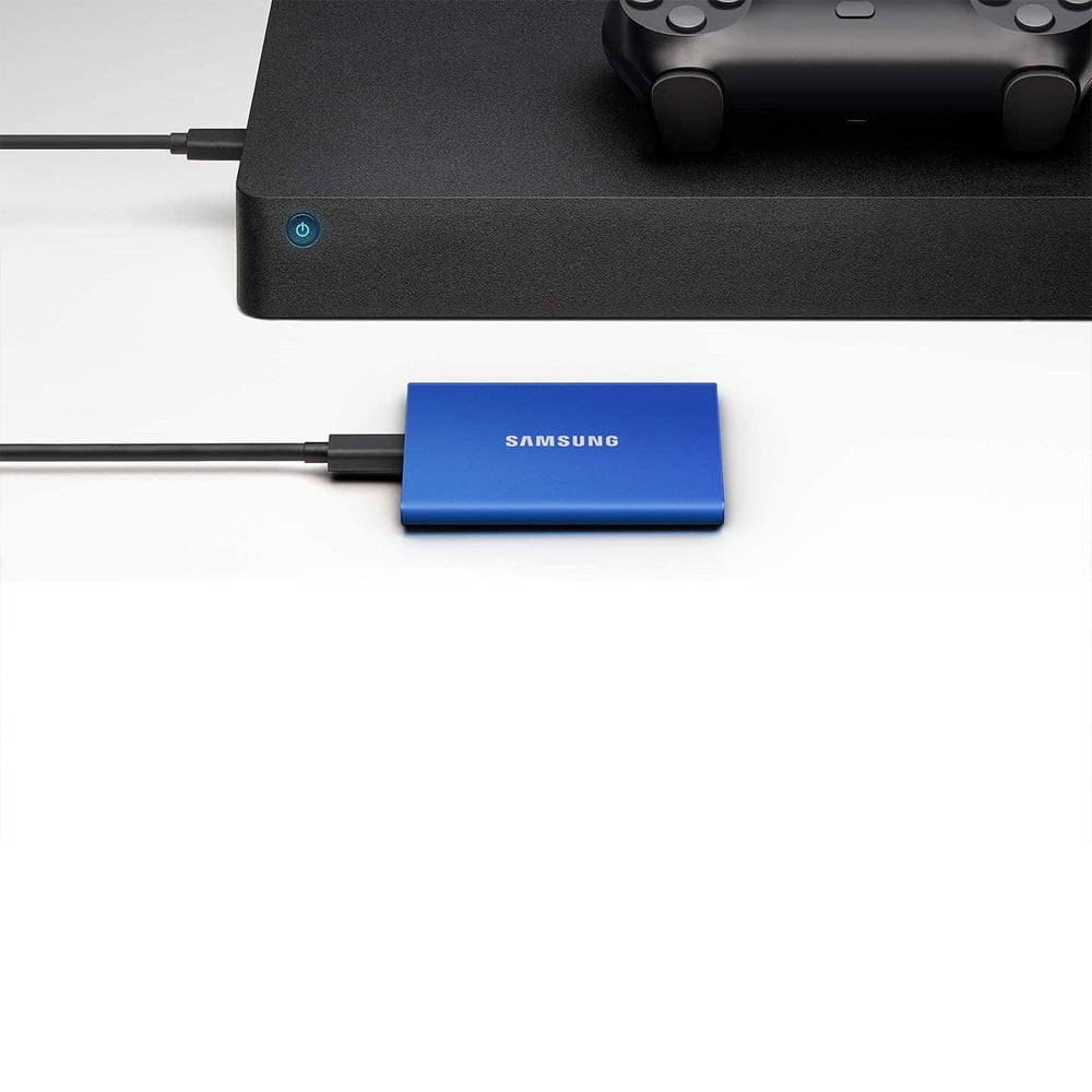 Samsung MU-PC2T0T/AM Portable SSD T7 USB 3.2 2TB Gray Bundle with Deco Gear Hard EVA Case with Zipper for Tablets and GPS 6 Inch and 1 YR CPS Enhanced Protection Pack