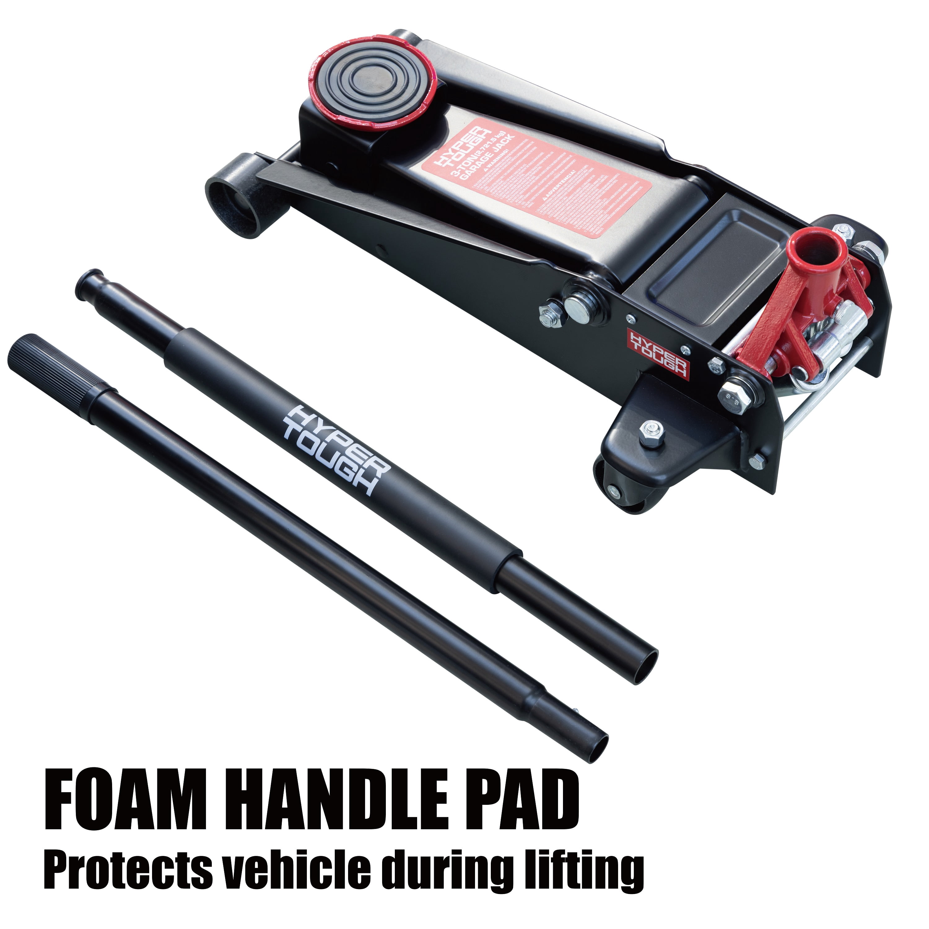 Hyper Tough 3 Ton Dual Pump Floor Jack for Cars, Trucks, and SUVs