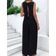 thumbnail image 5 of Conjuntos de 2 Piezas para Mujer, Chaleco, Cuello Redondo, Sin Mangas, Conjuntos Casuales, Pantalones de Pierna , Trajes. Negro M, 5 of 9
