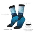 thumbnail image 4 of Pofeuu Ocean Dolphin Fish School Print Crew Socks, Adult Running Hiking Socks for Youth and Adult, 4 of 6