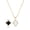 Gold & Black White, variant on Crystal Clover Necklace for Women | 18K Gold Plated Four Leaf Lucky Pendant | 4 Leaf Cubic Zirconia Jewelry for Her