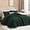 Dark Green, variant on Fluffy Sherpa  Comforter Set,  Soft White Fleece Warm Bedding for Winter, Luxury Jacquard Boho Thick Fuzzy Plush Bed Set 3 count(1 Shaggy Comforter, 2 Pillowcases)